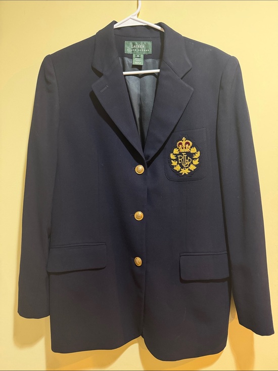 Lauren Ralph Lauren Jackets & Blazers - Women’s Lauren Ralph Lauren Navy Blazer with Gold Crest Emblem